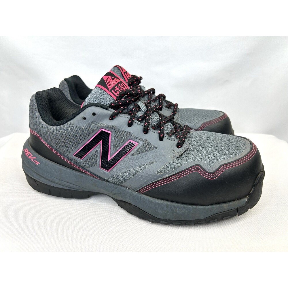New Balance 589 Industrial Composite Toe Women’s Gray Pink Work Shoes Sz 8 2E